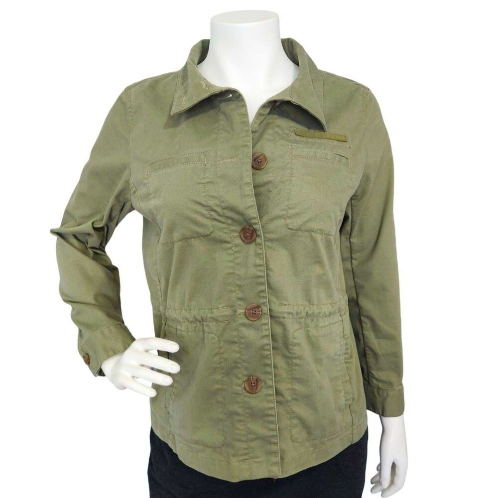 Talbots Petite Olive Green Utility Jacket MP